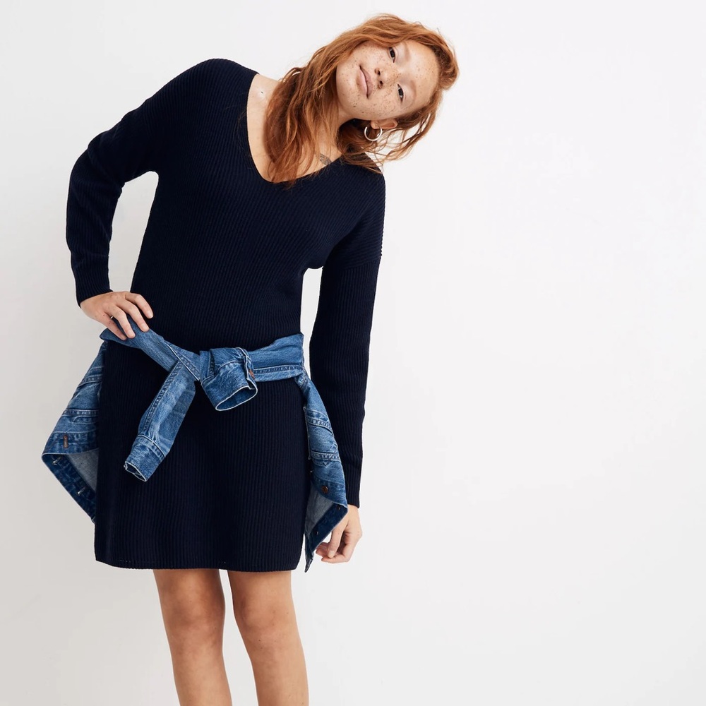 Madewell Relaxed V-Neck Sweater Dress